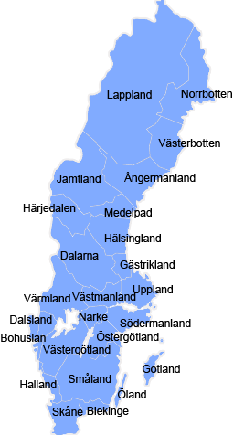 Karta över Sverige